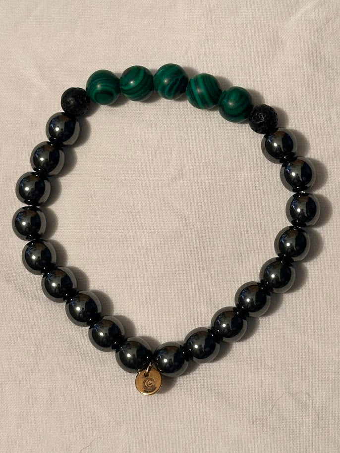 Pulsera Lava & Hematite - Transformación