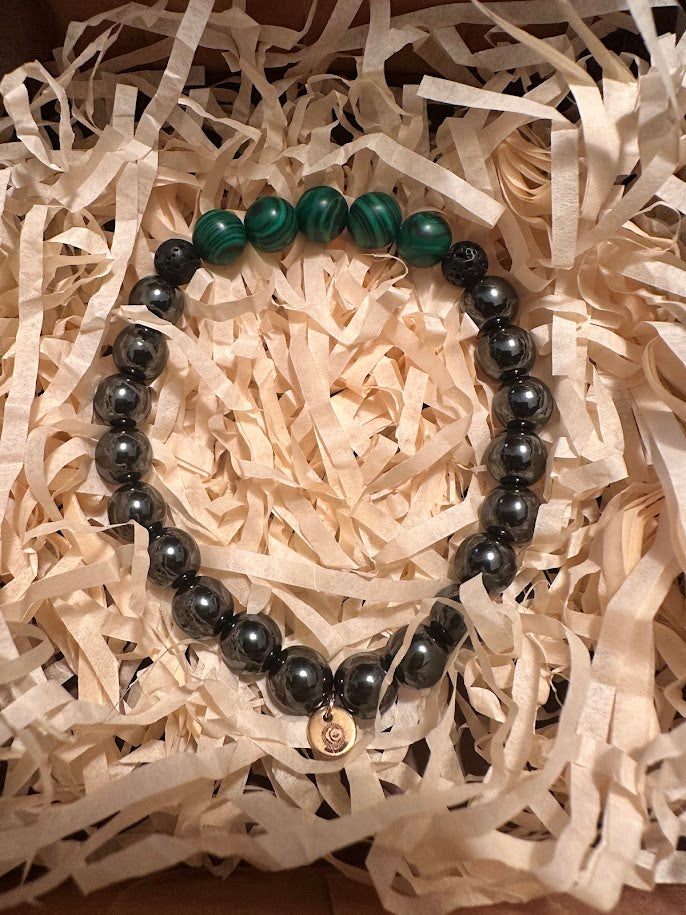 Pulsera Lava & Hematite - Transformación