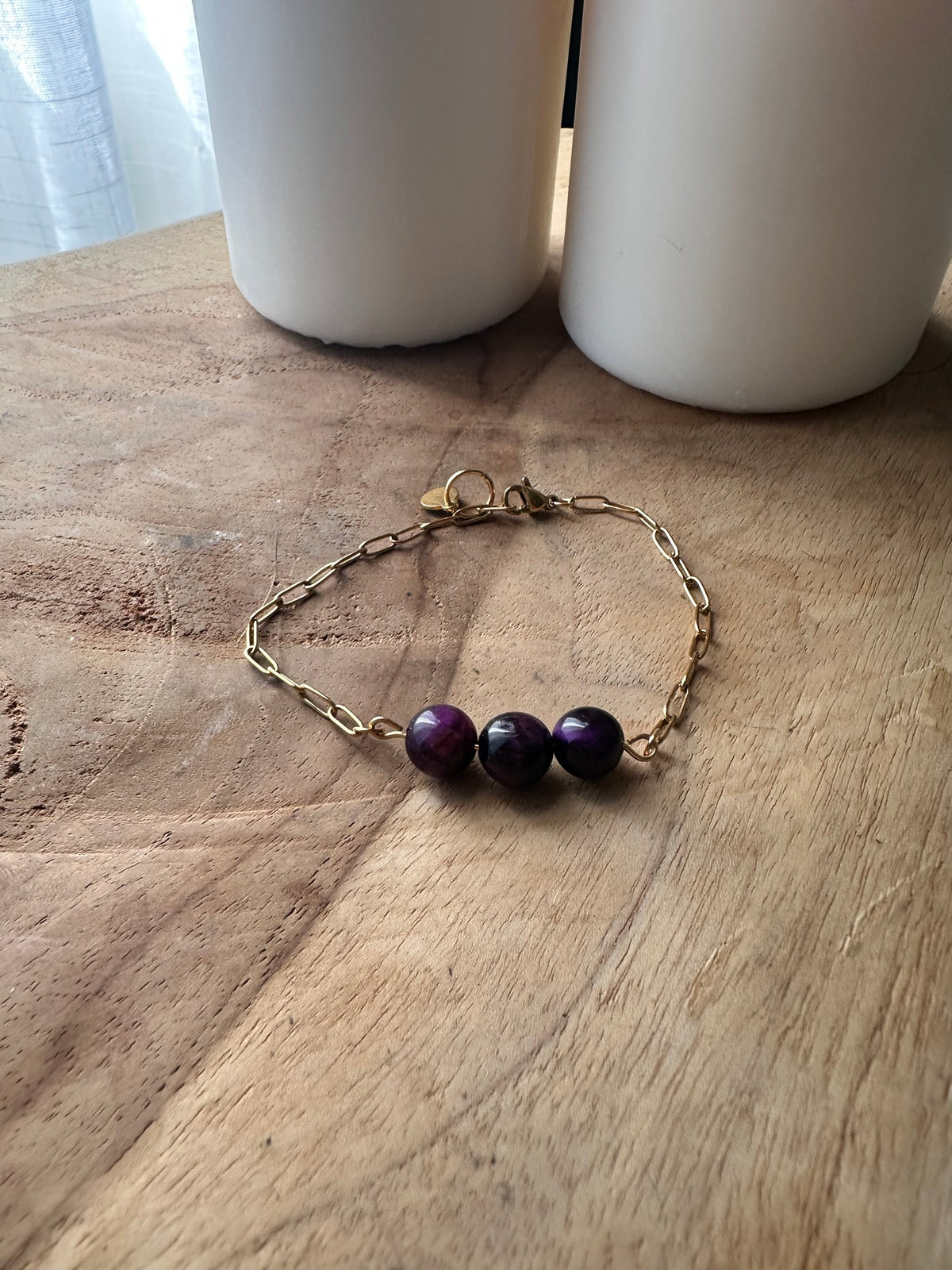 Pulsera Ojo de Tigre Morado - Intucición
