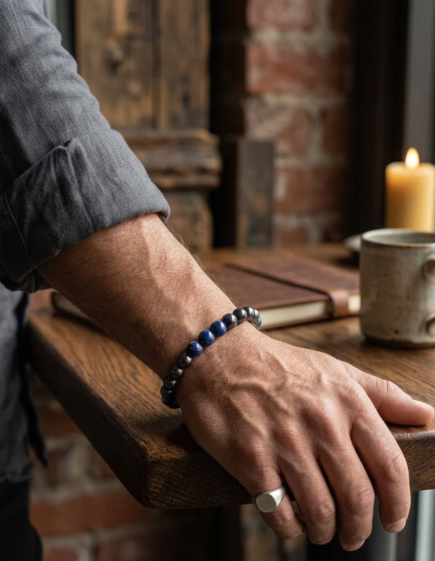 Pulsera Hematite y Lapislázuli