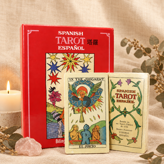 Tarot Español - Caja con vela y cuarzo