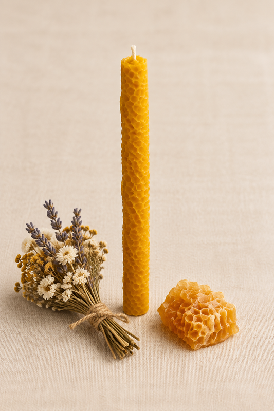 Vela Cera de Abeja - Mantel lino