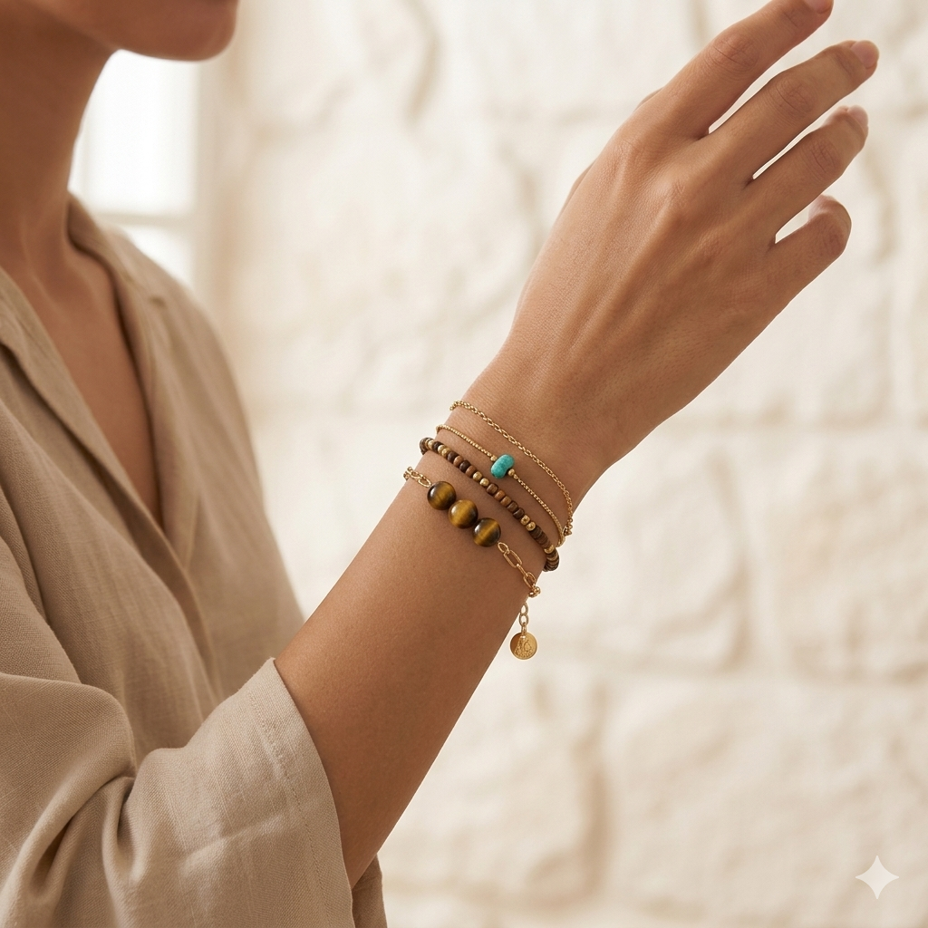 Pulsera de Tres Ojos de Tigre: Alquimia de Poder y Confianza