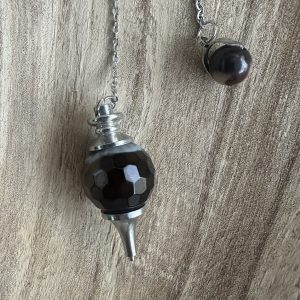 Péndulo de Ágata Natural Facetada: Canalizador de Equilibrio, Precisión & Enraizamiento