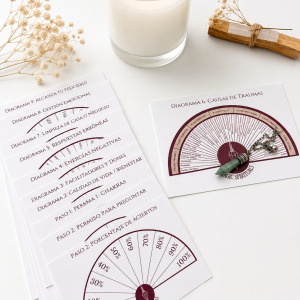 Kit de Radiestesia Sagrada: Péndulo, Selenita, Palo Santo & Plantillas Especializadas