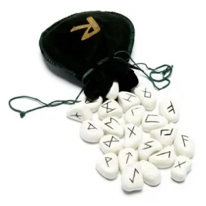 Runas Vikingas de Resina: Oráculo Nórdico Ancestral & Bolsa de Terciopelo Sagrado